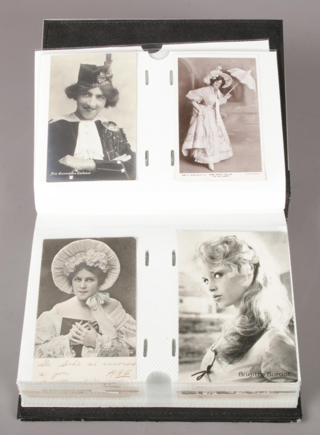 An album of vintage postcards. Brigitte Bardot, Gladys Cooper, Marie Studholme etc