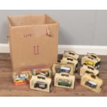 A collection of boxed die cast vehicles. Days Gone 1936 Packard Colman's Mustard, Burago Ford Escort