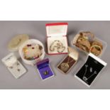 A collection of costume jewellery. Includes boxed items, Indian dress jewellery etc.