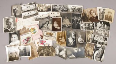A collection of vintage monochrome photographs, postcards etc. Includes Warner Gothard examples.