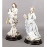 Two Capodimonte style figurine's by Berger. 40.5cm height.