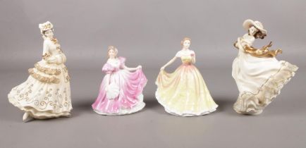 Four figurines to include a Royal Doulton Deborah HN5268, The Leonardo Collection - Samantha, and