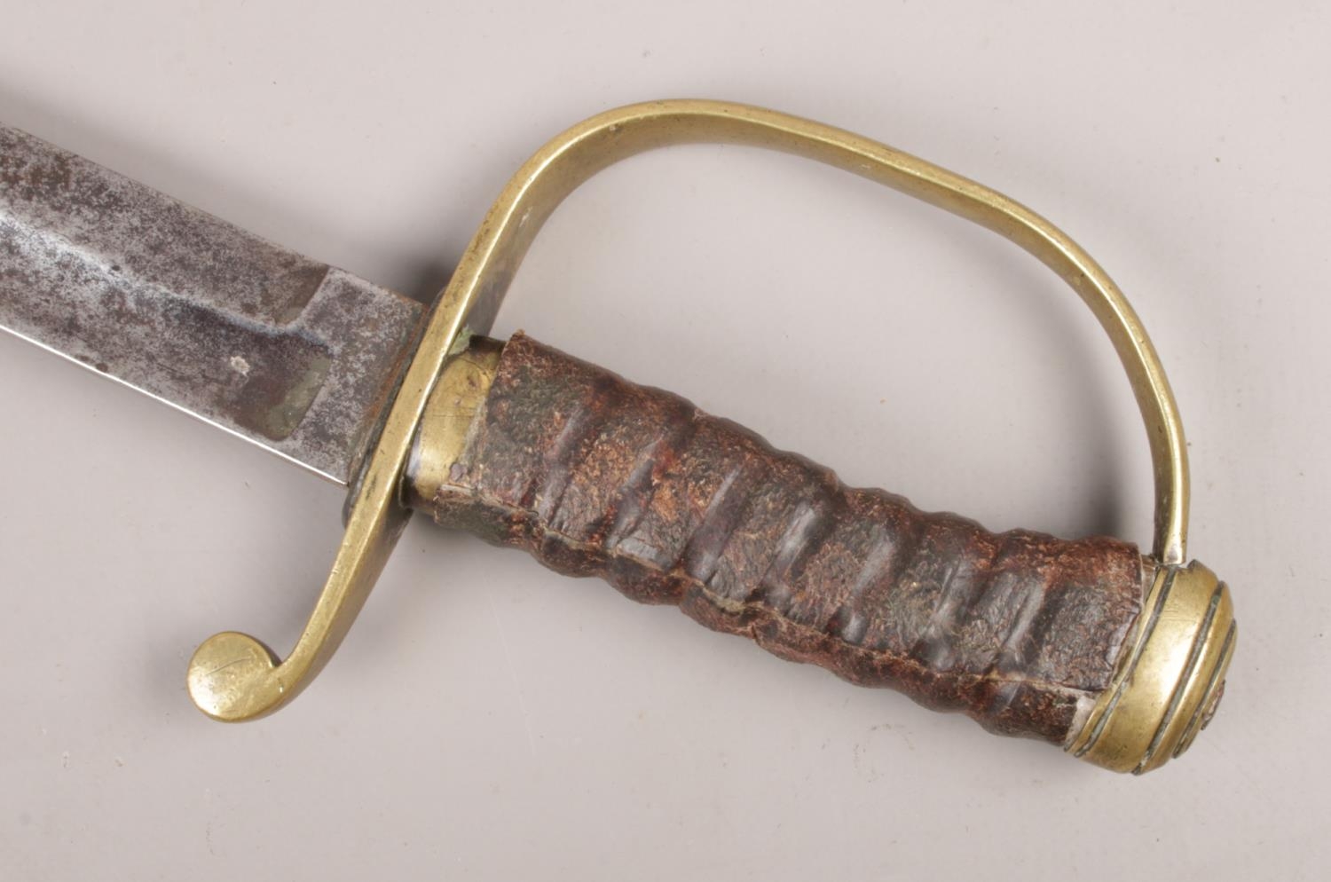 A mid 19th Century Police constabulary hanger sword, with 60cm curved blade and brass tipped - Image 3 of 3