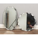 Two vintage bevel edged mirrors.