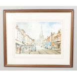 John Rudkin limited edition print of 'Old Bridgegate in Rotherham'. Signed in pencil 321/500. H: