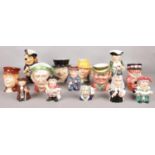 A good collection of ceramic character and Toby jugs. To include examples from Beswick, Shorter