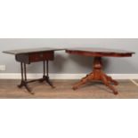 Two Mahogany tables. To include a mahogany coffee table with quarter veneer and inlayed top, along