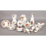 A quantity of Royal Albert 'Old Country Roses' ceramic's. Vases (tallest 17cm), lidded ginger