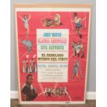 An original Spanish film poster advertising Circus World (El Fabuloso Mundo Del Circo), starring