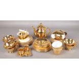 A collection of Royal Worcester and Royal Winton gilt teawares. Includes cruet, teapot, cups and
