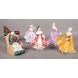 Four Royal Doulton figurines. Pretty Ladies 'Victoria' HN 4623, 'Forty Winks' HN 1974, 'Southern