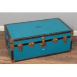 A early to mid 20th century Overpond travel trunk.