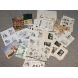 A quantity of ephemera. Including Railway, artwork, advertising, first day cover, monochrome