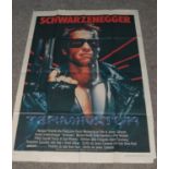 A large Italian 'The Terminator' (1984) film poster. Staring Arnold Schwarzenegger, Linda Hamilton &