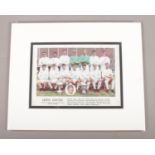 A mounted team photograph of Leeds United, fully autographed. (1964-1965). To include Jackie