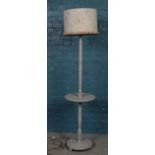 A painted standard lamp & shade. (177cm height) working