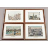 After R. Adakin, framed prints of Rotherham. All Saints Church, The High Street, Chapel on Bridge