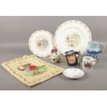 A quantity of miscellaneous. Royal Doulton 'bunnykins' christening plate, Royal Doulton Guiliver