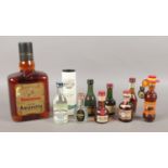 A small quantity of alcohol miniatures, to include a larger bottle of Amaretto.