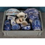 A box of Rington's ceramics. To include examples depicting Windsor Castle, and to commemorate the