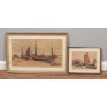 A pair of framed late 19th century Victorian watercolour paintings. One by William Edward