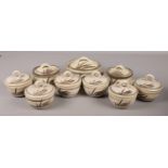 A collection of studio pottery lidded pots. Including Treworth Studios examples.