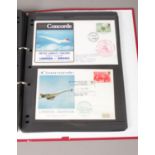 An Album of 38 Air France & British Airways covers. To include signed covers. water damage to some