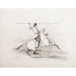 Carle Vernet, a pen and pencil drawing of a soldier on horseback. 17cm x 21cm.