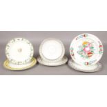 A collection of 19th century pottery. Includes creamware plates, silver lustre dish, and a plate