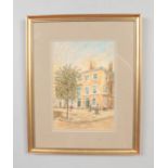 Liz Taylor Webb (British) framed original mixed media and pastel street scene. Signed by the