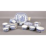 Thirty-one pieces of mainly Old Willow ceramics, to include several examples by Wedgwood. Cups,