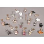 A quantity of novelty keyrings. Dinosaur, Car, Fox, Owl etc