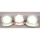 Six early 19th century Spode creamware plates. Various patterns painted in polychrome enamels.