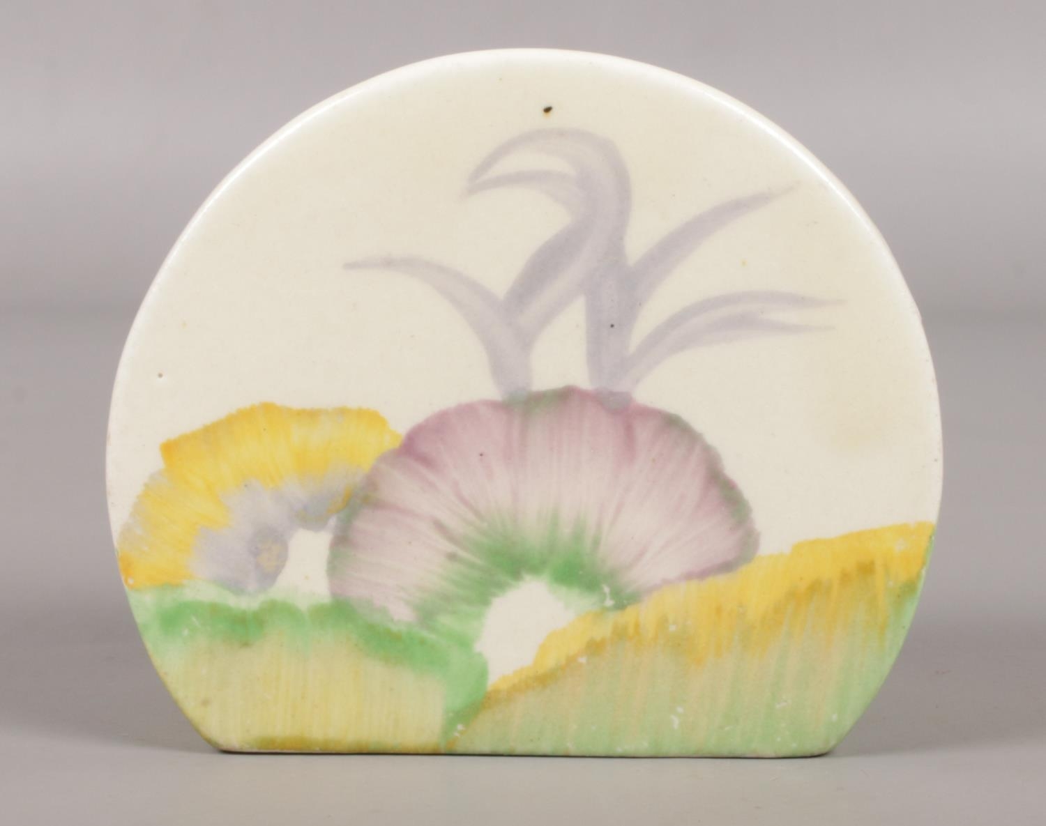 A Newport Pottery Clarice Cliff bonjour sugar bowl decorated in the Viscaria design. Good - Image 2 of 3