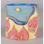 A Newport Pottery Clarice Cliff preserve pot decorated in the Blue Chintz design. Good condition.