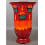 A Poole Pottery large 'Volcano' vase by Anita Harris. 44.5cm height damage to rim of vase two