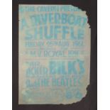 The Beatles interest; An original flyer for The Cavern presents A Riverboat Shuffle, 1961, aboard