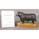 A limited edition Royal Worcester figure of a bull, titled Aberdeen Angus Bull, modelled by Doris