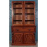 A Victorian mahogany secretaire, with pull out drawer revealing fitted interior. Height: 220cm,