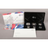 A Royal Mint 2017 UK six coin silver proof Britannia set. Limited Edition No 0748/2500. Cased with