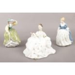 Three Royal Doulton figurines. 'Buttercup' HN2309, 'My Love' HN2339, Alison HN 2336.