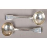 A pair of early Victorian silver ladles. Assayed London 1838 by Samuel Hayne & Dudley Cater. 152g.