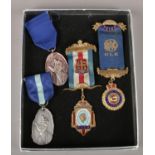 A collection of mostly RAOB enamelled medals. RAOB gilt metal and enamelled lodge jewel, detailed '