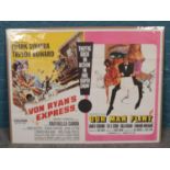 Von Ryan`s Express / Our Man Flint (1965), British Quad Double Bill film poster. The artwork is by