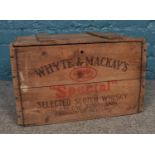 A vintage wooden Whyte & Mackay's Special Scotch Whiskey crate. With original receipt from 1957. H: