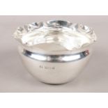 A silver bowl. Assayed Sheffield 1898 by Atkin Brothers 88g.