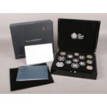 A Royal Mint Limited Edition Silver Proof Coin Set 2018. Comprising of thirteen commemorative
