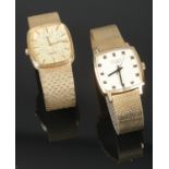 Two Sekonda wristwatches. Comprising of a square case example with gold digits and black hands.