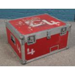 A metalbound lockable trunk by Savill Cases.