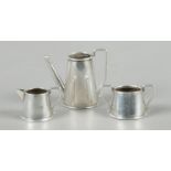 A three piece miniature silver tea service, all assayed for Birmingham, 1962, by John Rose. Total